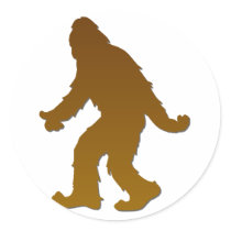 gone squatchin round stickers