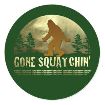 Gone Squatchin' Round Sticker
