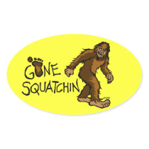 Gone Squatchin Oval Stickers