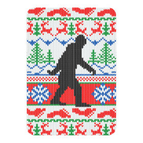 Gone Squatchin Ugly Christmas Sweater Knit Style 3.5x5 Paper Invitation Card