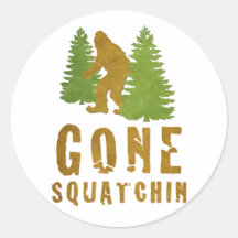 Gone Squatchin (Vintage) Round Sticker