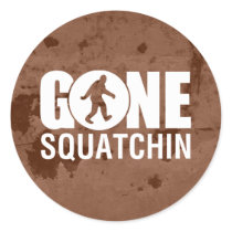 Gone Squatchin Vintage Round Stickers