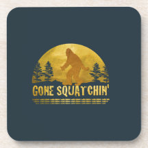 Gone Squatchin' (vintage sunset) Coasters