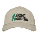 Gone Squatchin with bigfoot logo embroideredhat