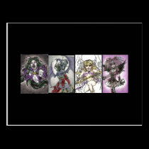 Good and Evil Art Collection Postcard postcards