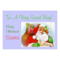 GOOD BOY GIFT TAG business cards by PerGis_NOSaints GOOD BOY GIFT TAG business cards