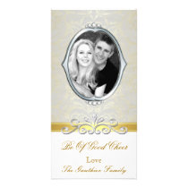 Good Cheer Nostalgia Gold Damask Photo Card