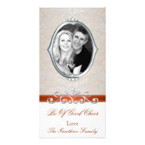 Good Cheer Nostalgia Orange Damask Photo Card