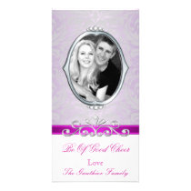 Good Cheer Nostalgia Pink Damask Photo Card