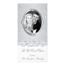 Good Cheer Nostalgia Silver Damask Photo Card