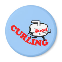 [ GOOD CURLING ] Retro "Stone Guy" Magnets