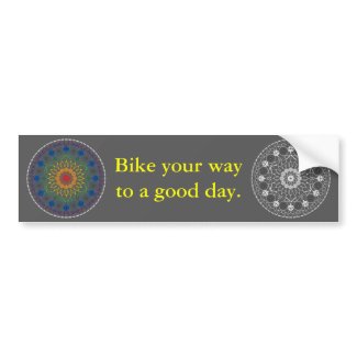 Good Day Bumper Sticker with Mandala 2 bumpersticker