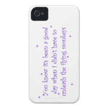 Good day without flying monkeys iPhone 4 case