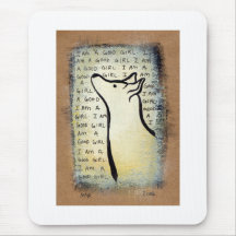 Good dog fun cute modern art original painting mouse pads