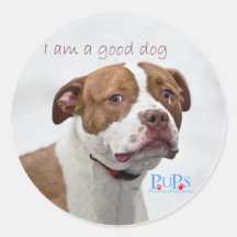 Good Dog Pit Bull Rescue Round Sticker