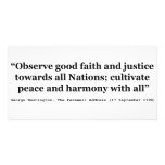 Good Faith and Justice Peace and Harmony Custom Photo Card