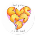 Good Fortune is in the heart sticker sticker
