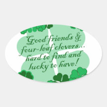 Good Friends and Shamrocks Oval Stickers