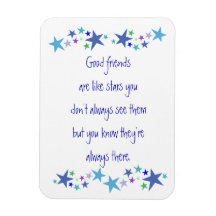 Good Friends are like Stars Fun Quote Vinyl Magnets