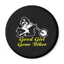 Good Girl Gone Biker Black magnets by WhiteTiger_LLC Good Girl Gone Biker Black magnets