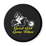 Good Girl Gone Biker Black magnets