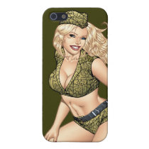 army, military, pinup, girl, american flag, blond hair, green, camo, al rio, [[missing key: type_photousa_iphonecas]] with custom graphic design