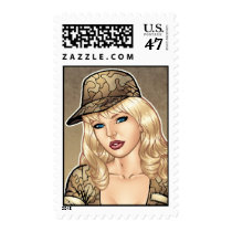 pin, pinup, art, good, girl, army, marines, military, desert, security, camo, rio, woman, Stamp with custom graphic design