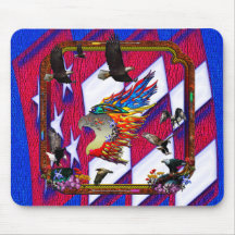 Good Hunting Eagle Arrows and Flowers Frame Mousepad
