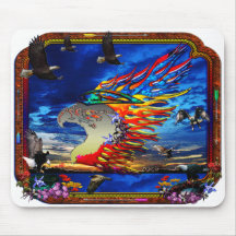Good Hunting Eagle Collage Mouse Pads