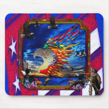Good Hunting Eagle Sky background clear edge Mouse Pad