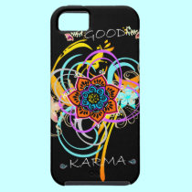 "Good Karma" Mandala Flower Swirls iPhone 5 case casemate cases