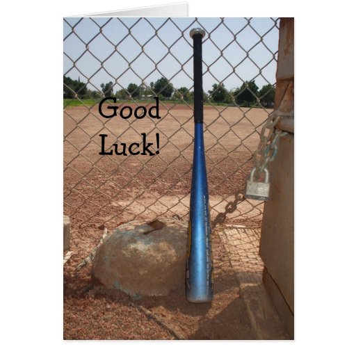 Good luck Baseball bat greeting card Zazzle