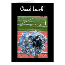 Good Luck cheer pom pom greeting card