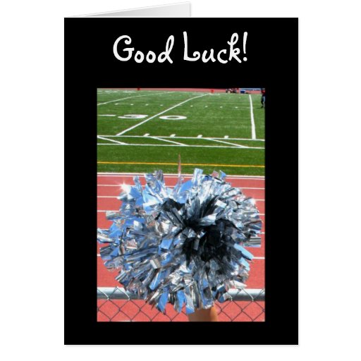 Good Luck cheer pom pom greeting card Zazzle