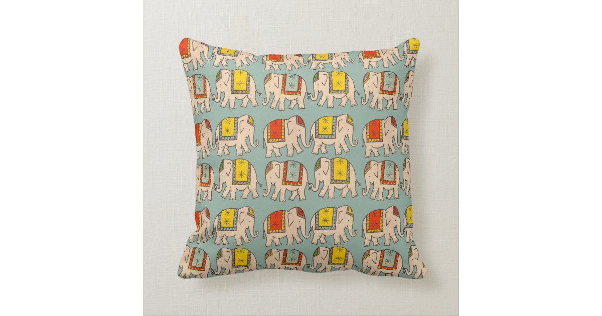 Good luck circus elephants cute elephant pattern throw pillow Zazzle