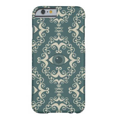 Good luck damask evil eye teal hipster pattern barely there iPhone 6 case