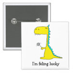 good luck dino pinback buttons