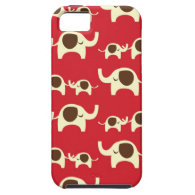 Red cute elephant pattern iPhone 5 case