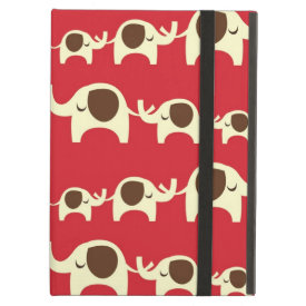Good luck elephants cherry red cute nature pattern iPad cover