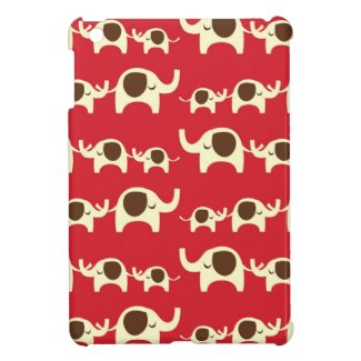 Good luck elephants cherry red cute nature pattern case for the iPad mini