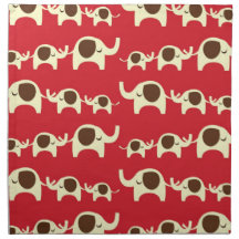 Good luck elephants cherry red cute nature pattern napkin