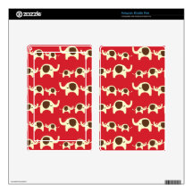 Good luck elephants cherry red cute nature pattern kindle fire skin