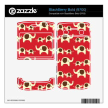 Good luck elephants cherry red cute nature pattern BlackBerry bold decal