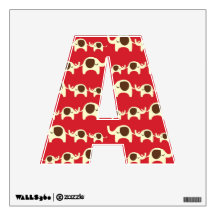 Good luck elephants cherry red cute nature pattern room sticker