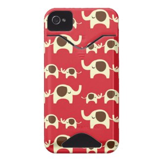 Good luck elephants cherry red iPhone 4S case skin casematecase