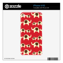 Good luck elephants cherry red iPhone skin iPhone 4 Skin