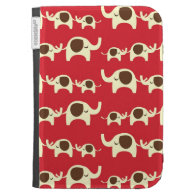 Good luck elephants cute animal nature red pattern case for the kindle