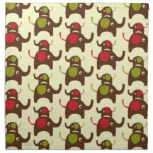 Good luck elephants cute elephant nature pattern cloth napkin