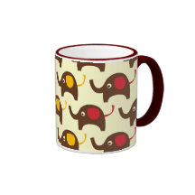 Good luck elephants kawaii cute nature pattern mugs