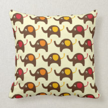 Good luck elephants kawaii cute nature pattern pillow